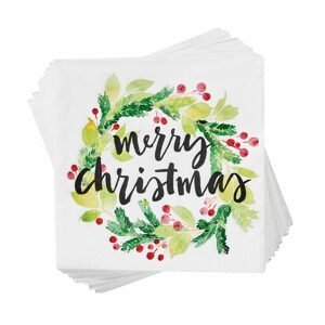 APRES Papírové ubrousky "Merry Christmas" 20 ks - zelená