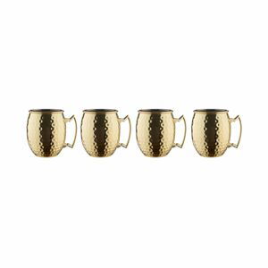 MOSCOW MULE Sada tepaných hrnků 470 ml set 4 ks - zlatá