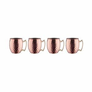 MOSCOW MULE Sada tepaných hrnků 470 ml set 4 ks - růžová zlatá