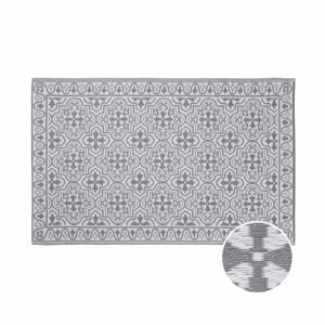 COLOUR CLASH Venkovní koberec kachličky 180 x 120 cm - šedá/bílá