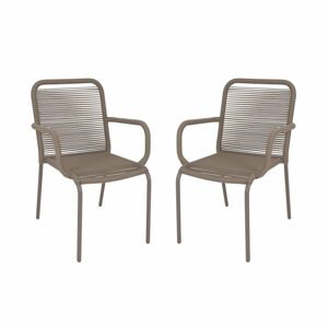 LOOPS Stohovatelné židle s područkami set 2 ks