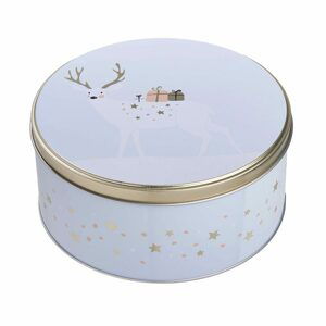 COOKIE JAR Dóza kulatá Rudolf 16,7 cm - sv.modrá