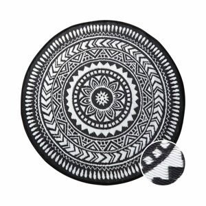 COLOUR CLASH Venkovní koberec květiny 150 cm - černá/bílá