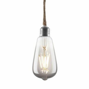 BULB LIGHT LED Žárovka s jutovým lanem 110 cm - stříbrná