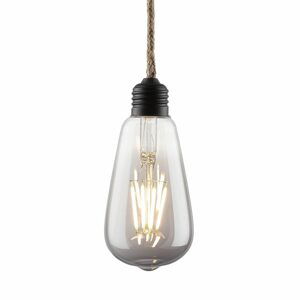 BULB LIGHT LED Žárovka s jutovým lanem 110 cm - černá