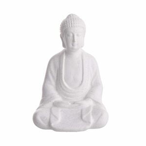 BUDDHA Sedící Buddha 22 cm - bílá