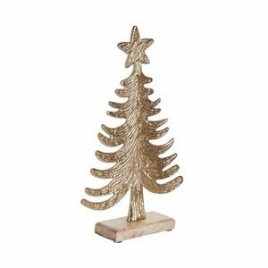 NOEL Dekorační stromek s podstavcem 30 cm - zlatá