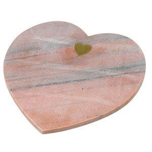 Mramorové servírovací prkénko ve tvaru srdce Marble Blush - 29*28*1,5cm   Ostatní