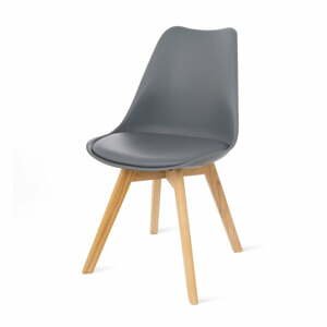 Sada 2 šedých židlí s bukovými nohami loomi.design Retro