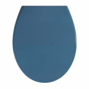 Tmavě modré WC sedátko se snadným zavíráním Wenko Samos, 44,5 x 37,5 cm