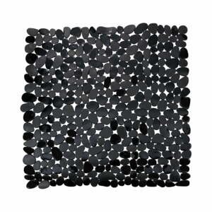 Černá protiskluzová koupelnová podložka Wenko Drop, 54 x 54 cm
