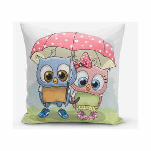 Povlak na polštář s příměsí bavlny Minimalist Cushion Covers Umbrella Owls, 45 x 45 cm