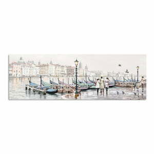 Obraz Styler Canvas Watercolor Venezia Gondole, 45 x 140 cm