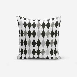 Povlak na polštář s příměsí bavlny Minimalist Cushion Covers Black White Grey Elmas, 45 x 45 cm