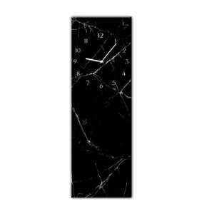 Nástěnné hodiny Styler Glassclock Black Marble, 20 x 60 cm