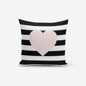 Povlak na polštář s příměsí bavlny Minimalist Cushion Covers Striped Pink, 45 x 45 cm