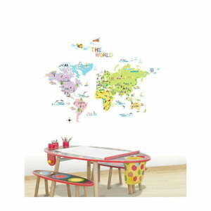 Sada nástěnných samolepek Ambiance World Map for Children