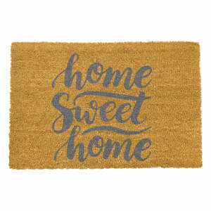 Rohožka z přírodního kokosového vlákna Artsy Doormats Home Sweet Home Grey, 40 x 60 cm