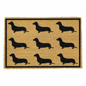 Rohožka z přírodního kokosového vlákna Artsy Doormats Dachshund, 40 x 60 cm