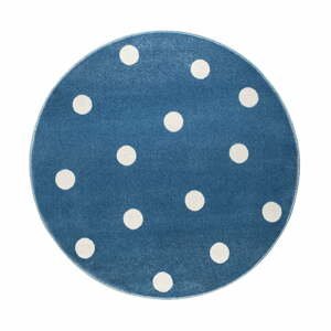 Modrý kulatý koberec s puntíky KICOTI Blue, ø 100 cm