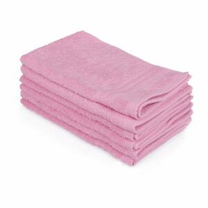 Sada 6 růžových ručníků do koupelny, 50 x 30 cm