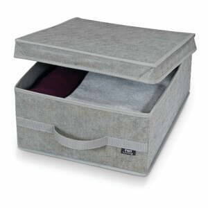 Šedý úložný box Domopak Stone Medium, 45 x 35 cm