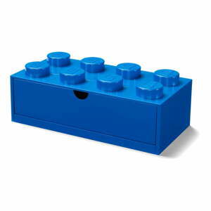 Modrý stolní box se zásuvkou LEGO®, 31 x 16 cm