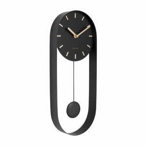 Černé kyvadlové nástěnné hodiny Karlsson Charm