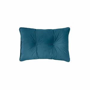 Tmavě modrý polštář Tiseco Home Studio Velvet Button, 40 x 60 cm
