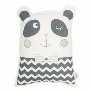 Šedý dětský polštářek s příměsí bavlny Apolena Pillow Toy Panda, 25 x 36 cm