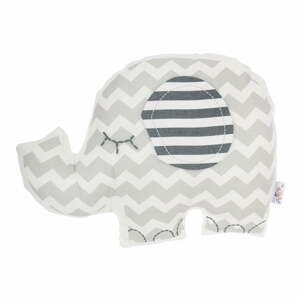 Šedý dětský polštářek s příměsí bavlny Apolena Pillow Toy Elephant, 34 x 24 cm