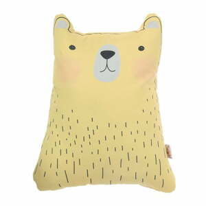 Žlutý dětský polštářek s příměsí bavlny Apolena Pillow Toy Bear Cute, 22 x 30 cm