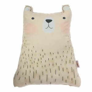 Hnědý dětský polštářek s příměsí bavlny Apolena Pillow Toy Bear Cute, 22 x 30 cm