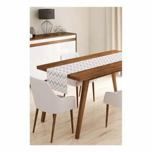 Běhoun na stůl z mikrovlákna Minimalist Cushion Covers Pinky Grey Stripes, 45 x 145 cm