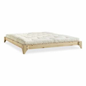 Dvoulůžková postel z borovicového dřeva s matrací Karup Design Elan Comfort Mat Natural Clear/Natural, 180 x 200 cm