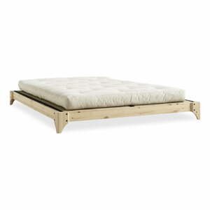 Dvoulůžková postel z borovicového dřeva s matrací a tatami Karup Design Elan Comfort Mat Natural Clear/Natural, 180 x 200 cm
