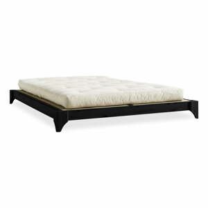 Dvoulůžková postel z borovicového dřeva s matrací a tatami Karup Design Elan Comfort Mat Black/Natural, 180 x 200 cm