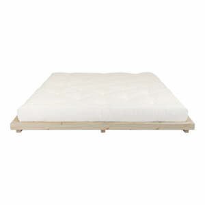 Dvoulůžková postel z borovicového dřeva s matrací Karup Design Dock Double Latex Natural Clear/Natural, 160 x 200 cm