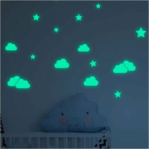 Sada nástěnných dětských svítících samolepek Ambiance Clouds and Stars