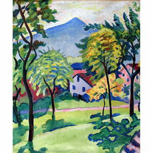 Reprodukce obrazu August Macke - Tegernsee Landscape, 50 x 60 cm