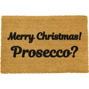 Černá rohožka z přírodního kokosového vlákna Artsy Doormats Merry Prosecco, 40 x 60 cm