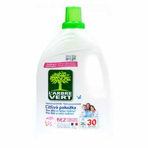 Ekologický prací gel pro citlivou pokožku, L´Arbre Vert Sensitive, 2 l (30 praní)