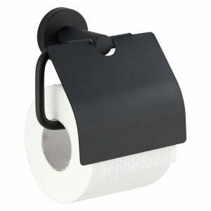 Černý držák na toaletní papír Wenko Bosio Cover