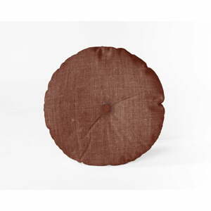 Hnědý polštář Really Nice Things Cojin Redondo Burgundy, ⌀ 45 cm