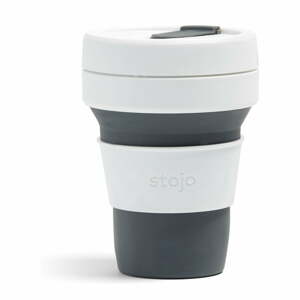 Šedo-bílý skládací termohrnek Stojo Pocket Cup, 355 ml