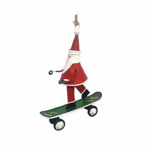 Vánoční závěsná dekorace G-Bork Santa On Skateboard