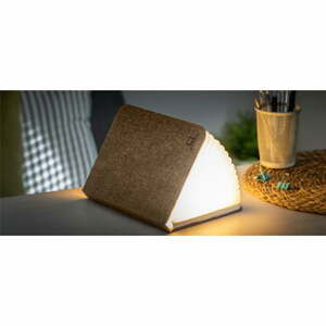 Tmavě hnědá velká LED stolní lampa ve tvaru knihy Gingko Booklight