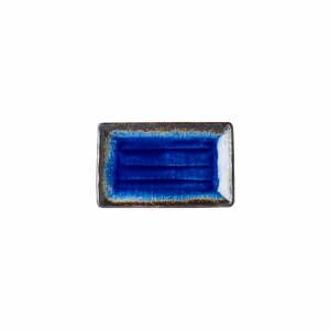 Modrý keramický servírovací talíř MIJ Cobalt, 21 x 13 cm