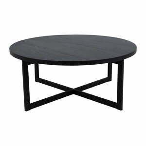 Černý odkládací stolek z dubového dřeva Canett Elliot, ø 100 cm