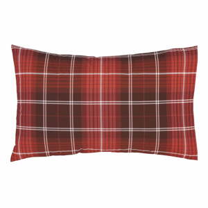 Sada 2 červených bavlněných povlaků na polštář Catherine Lansfield Brushed Tartan, 50 x 75 cm